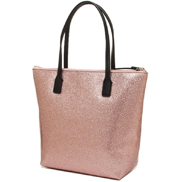 Kate Spade Rose Gold Glitter Handbag with Bow - Picture 4 of 8